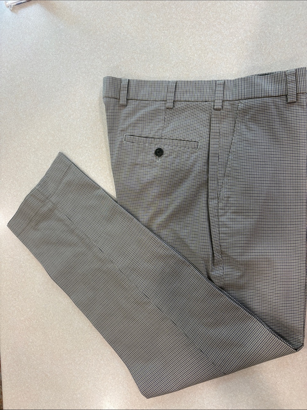 Brooks Brothers Black and White Micro-Check Chino Pants